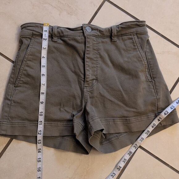 Everlane Olive Green Shorts Khaki Cotton Elastane Blend Size 4 - Picture 7 of 8